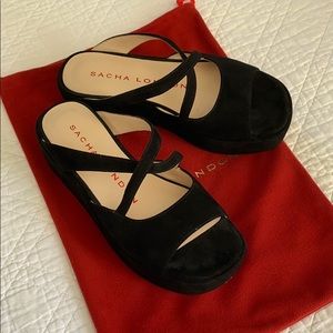 Sacha London Black Platform Sandal Size 7.5